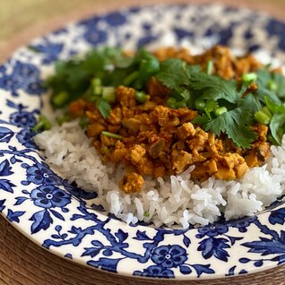 高野豆腐で★ヴィーガンキーマカレー